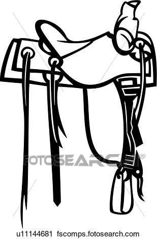 309x470 Clipart Of , Rodeo, Saddle, Southwest, Western, Dressage