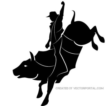 340x340 Rodeo Cowboy Free Vector 123freevectors
