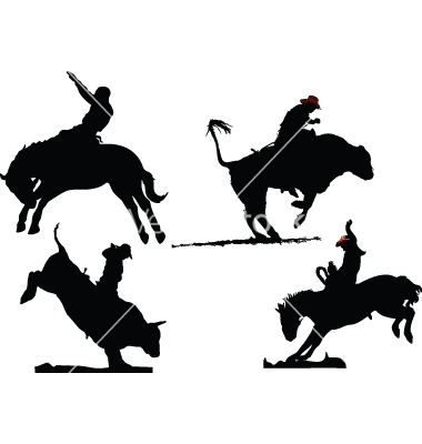 380x400 Rodeo Silhouettes Vector 93239