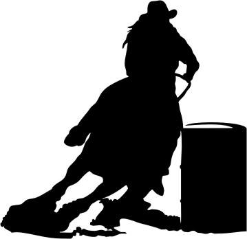 359x348 Barrel Racer Silhouette Vinyl Window Decal 6x6 Graphics