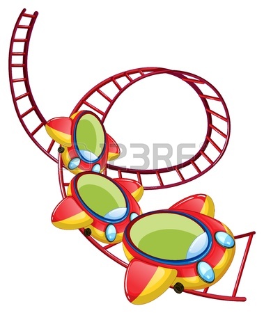 379x450 Illustration Of Isolated Kids Riding In The Roller Coaster Vector
