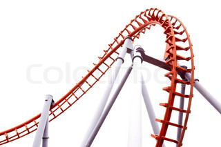 320x213 The Roller Coaster Isolated On White Background. Stock Photo