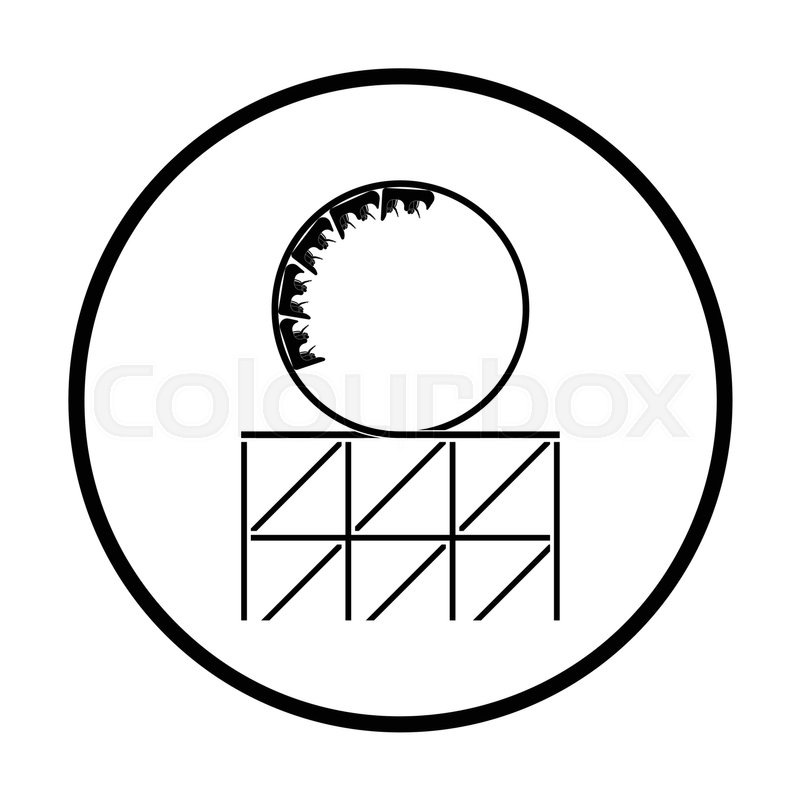800x800 Roller Coaster Loop Icon. Thin Circle Design. Vector Illustration