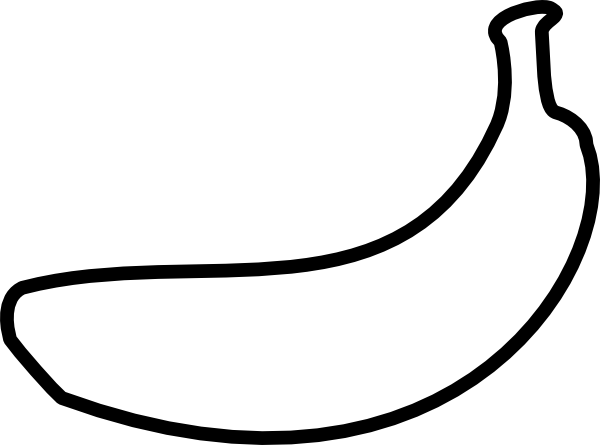 600x445 Banana Outline Clip Art