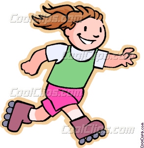293x300 Girl Roller Skating Vector Clip Art