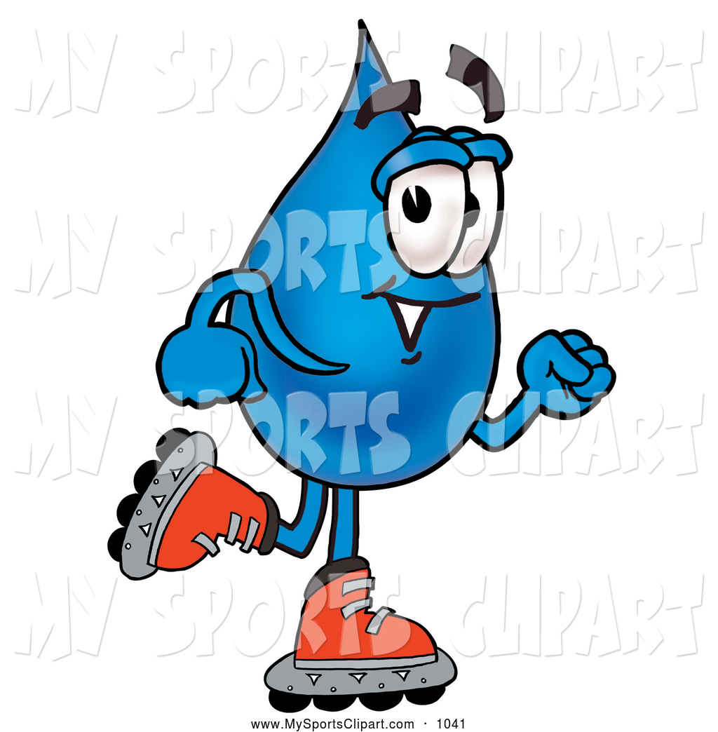 1024x1044 Sports Clip Art Of A Water Drop Mascot Cartoon Character Roller