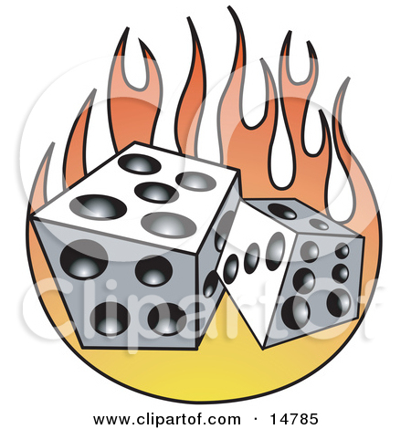 450x470 Flaming Dice Clipart 3