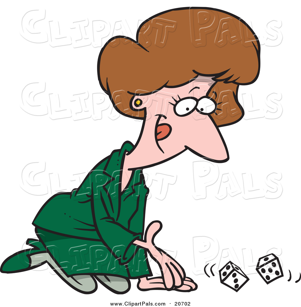 1024x1044 Pal Clipart Of A Cartoon Business Woman Kneeling And Rolling Dice