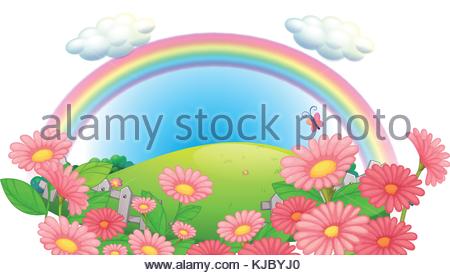450x275 Illustration Of Green Hills Cartoon Isolated On A White Background