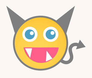 300x256 Devil Laughing Face Illustration Royalty Free Stock Image