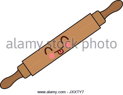 413x320 Rolling Pin Icon Vector Flat Style. Isolated On White Background