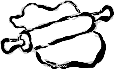 480x290 Rolling Pin And Dough Royalty Free Vector Clip Art Illustration