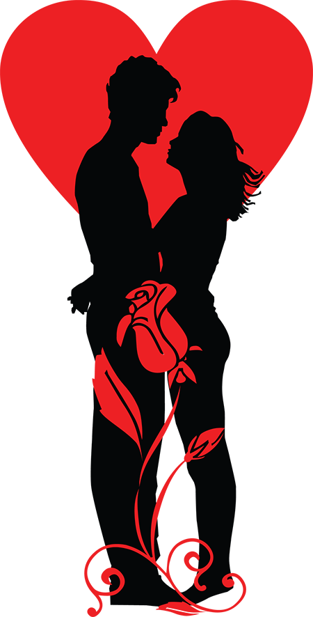 450x886 Romantic Couple Silhouette Clip Art