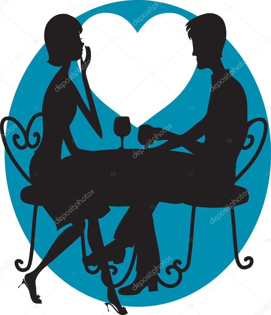 882x1024 Romantic Couple Silhouette Stock Vector Mkoudis