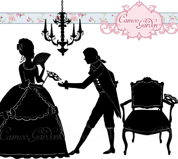 570x510 Silhouette Masked Ball Clipart