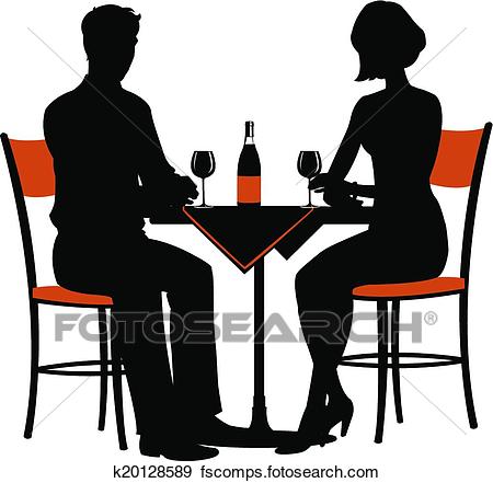 450x441 Clip Art Of Romantic Dinner For Two K20128589