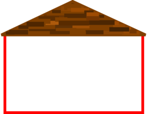 299x231 Wide House With Roof Clip Art