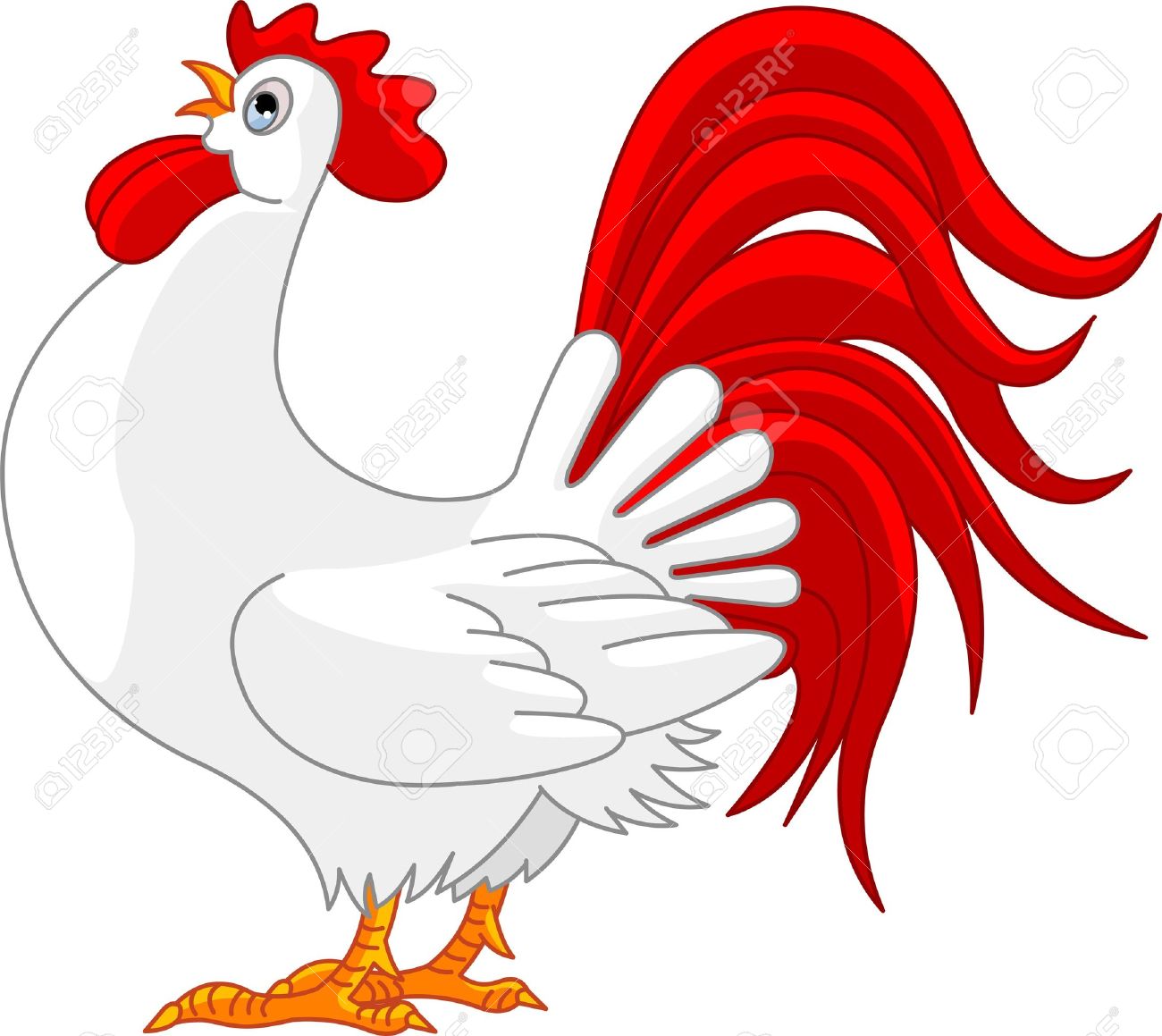 1300x1159 Illustration Of White Cartoon Rooster Royalty Free Cliparts
