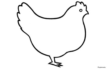 350x226 Chicken Outline Clip Art