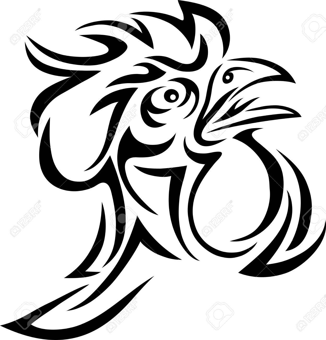 1248x1300 Rooster Head Tribal Art Design Royalty Free Cliparts, Vectors,