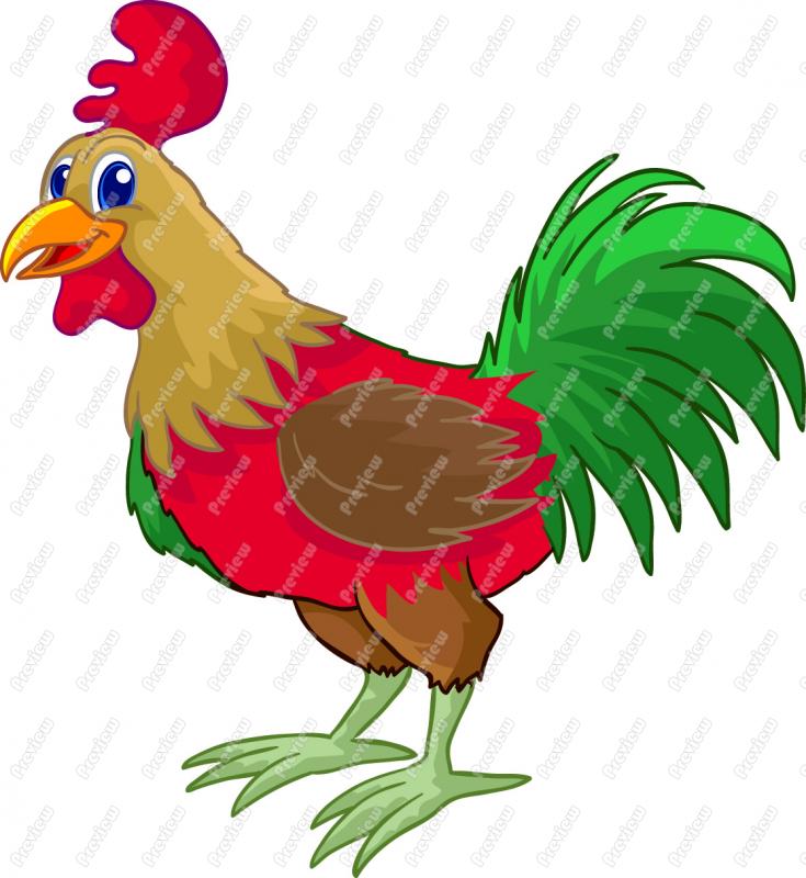 735x800 Cartoon Rooster Clip Art