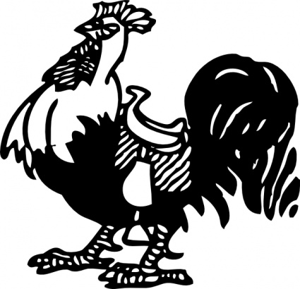 425x410 Rooster With A Saddle Clip Art Vector, Free Vector Graphics