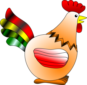 300x294 Rooster Clip Art Black And White