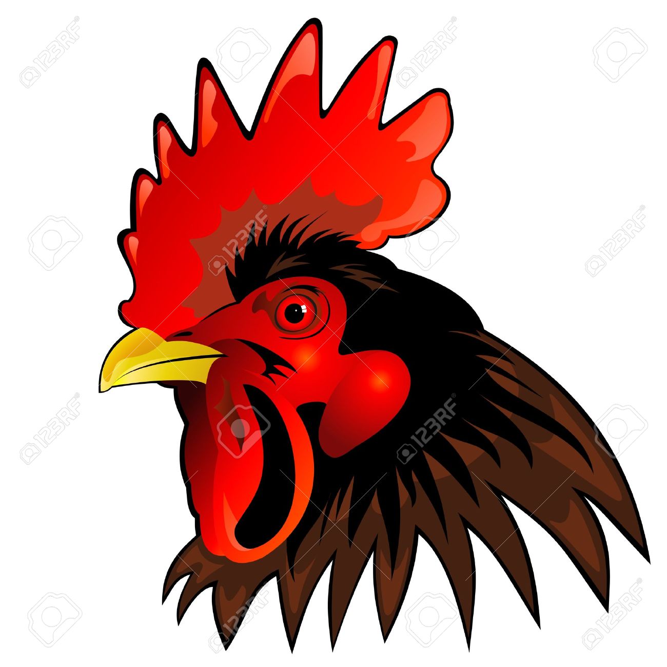 1300x1300 Rooster Head Clipart