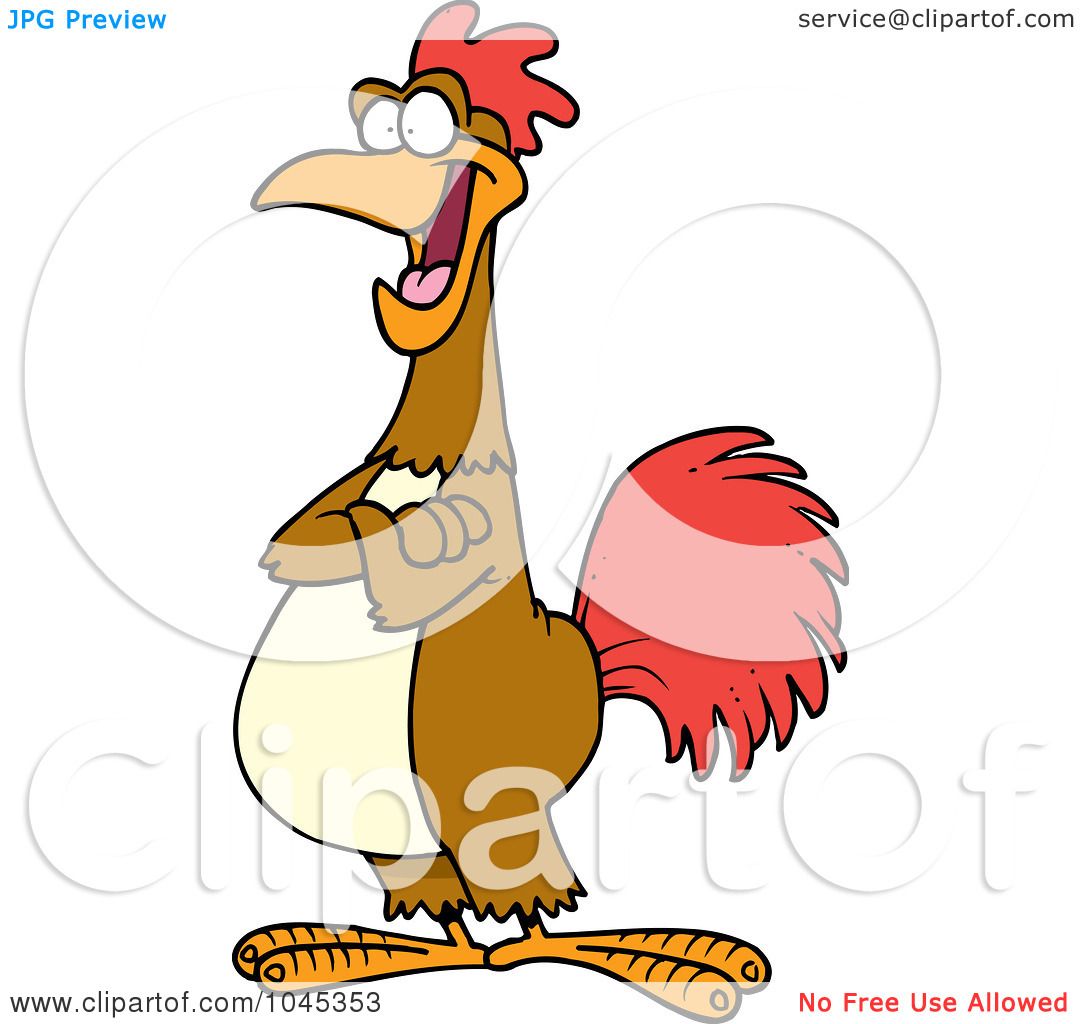 1080x1024 Royalty Free (Rf) Clip Art Illustration Of A Cartoon Happy Rooster