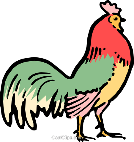 451x480 Cartoon Rooster Royalty Free Vector Clip Art Illustration
