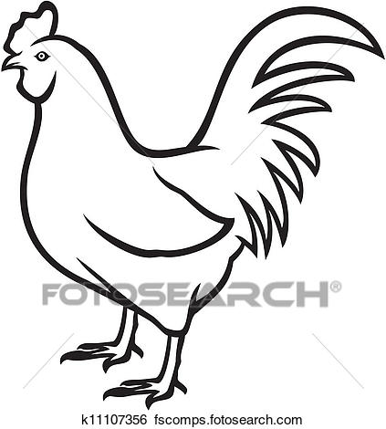 423x470 Clip Art Of Rooster (Cock) K11107356