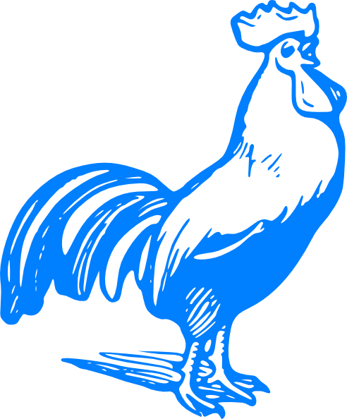 492x594 Blue Rooster Clip Art