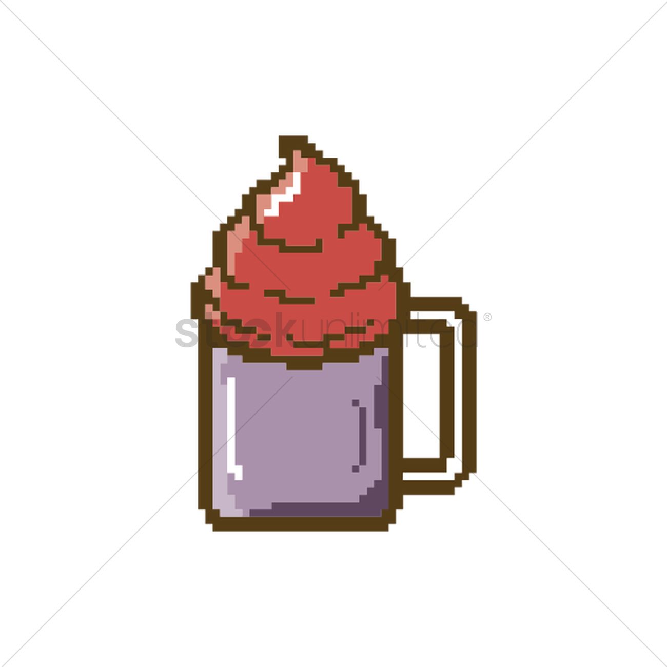1300x1300 Pixel Art Glass Of Root Beer Float Vector Image