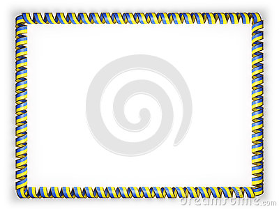 400x300 Frame And Border Of Ribbon With Ukraine Flag, Edging