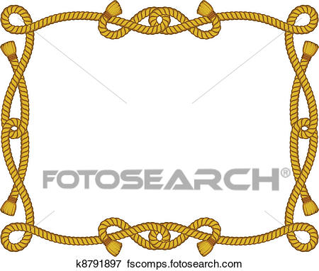 450x382 Clip Art Of Rope Frame Isolated On White K8791897