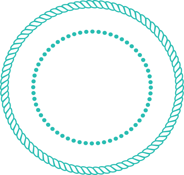 600x569 Rope Circle Aqua Clip Art