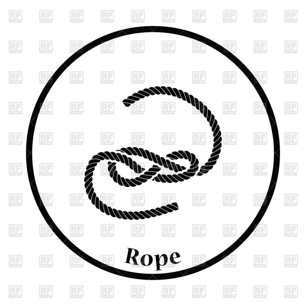 1200x1200 Thin Circle Design Of Knoted Rope Icon Royalty Free Vector Clip