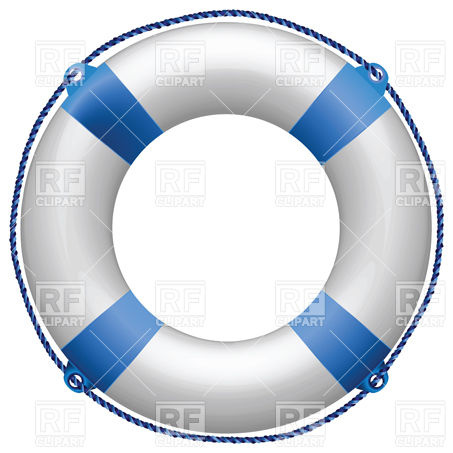 453x453 Blue Life Buoy With Rope Royalty Free Vector Clip Art Image