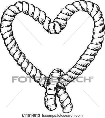420x470 Clipart Of Rope Making Heart Shape K11514613