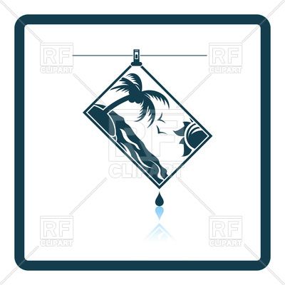 400x400 Icon Of Photograph Drying On Rope Royalty Free Vector Clip Art