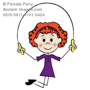 300x300 Art Illustration Of A Red Haired Stick Girl Skipping Rope