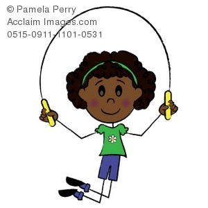 300x300 Art Illustration Of An African American Stick Girl Skipping Rope