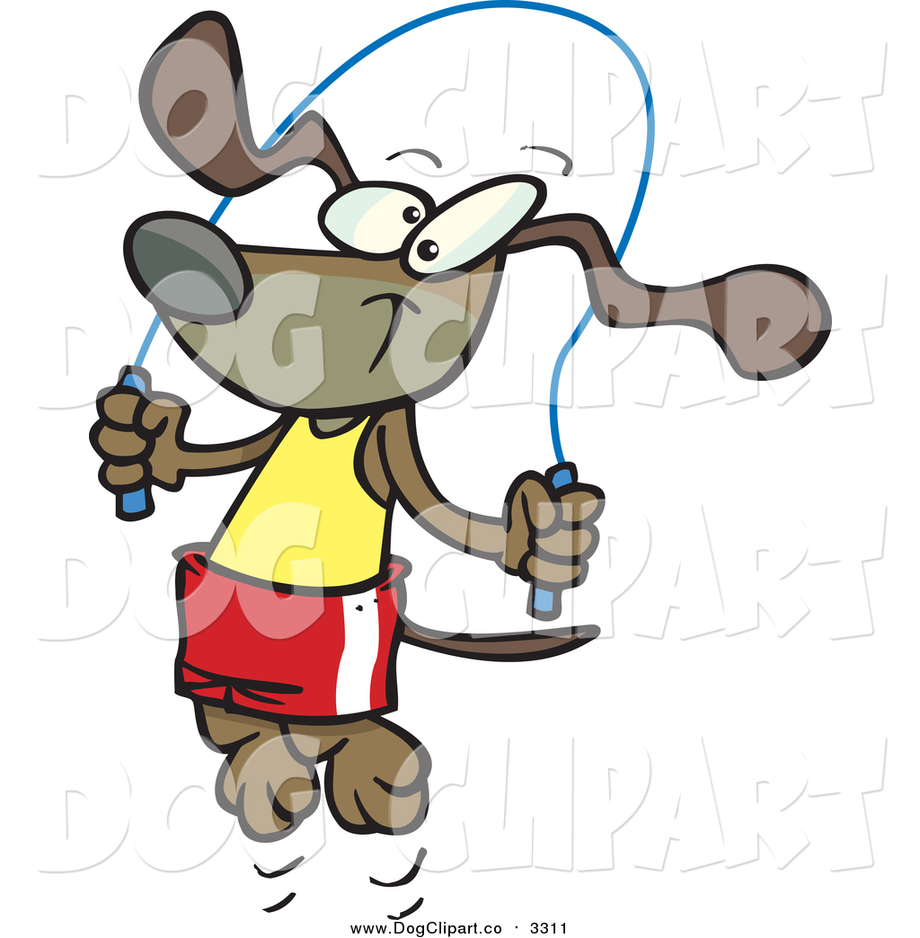 1024x1044 Vector Cartoon Clip Art Of A Cartoon Dog Skipping Rope By Toonaday