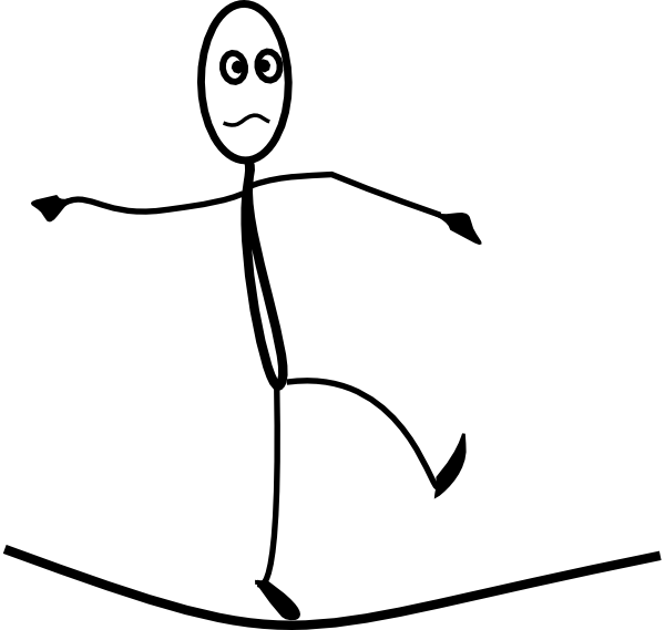 600x569 Tight Rope Walker Stickman Clip Art