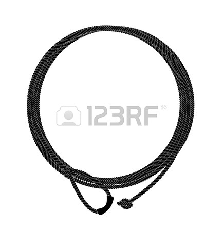434x450 Wild West Lasso Rope Circle Frame. Vector Clip Art Linear