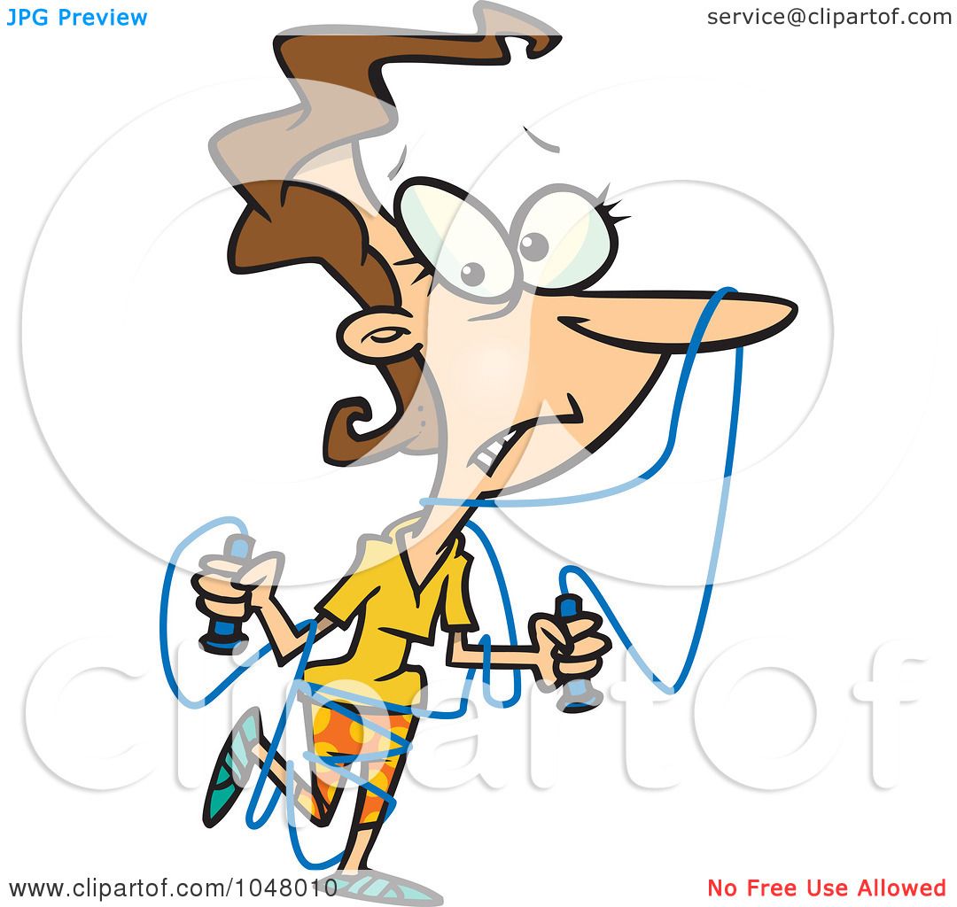 1080x1024 Royalty Free (Rf) Clip Art Illustration Of A Cartoon Woman Tangled