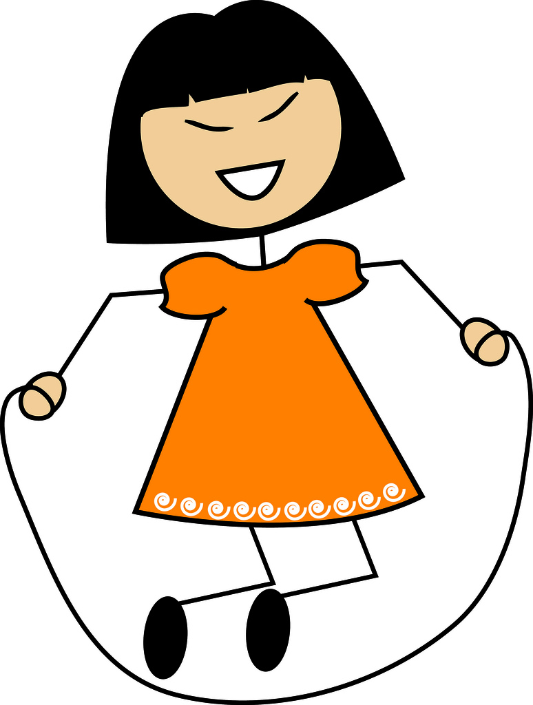 774x1024 Clip Art Illustration Of A Cartoon Little Asain Girl Jumping Rope