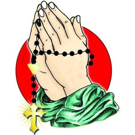 450x450 Praying Hands Rosary Clipart