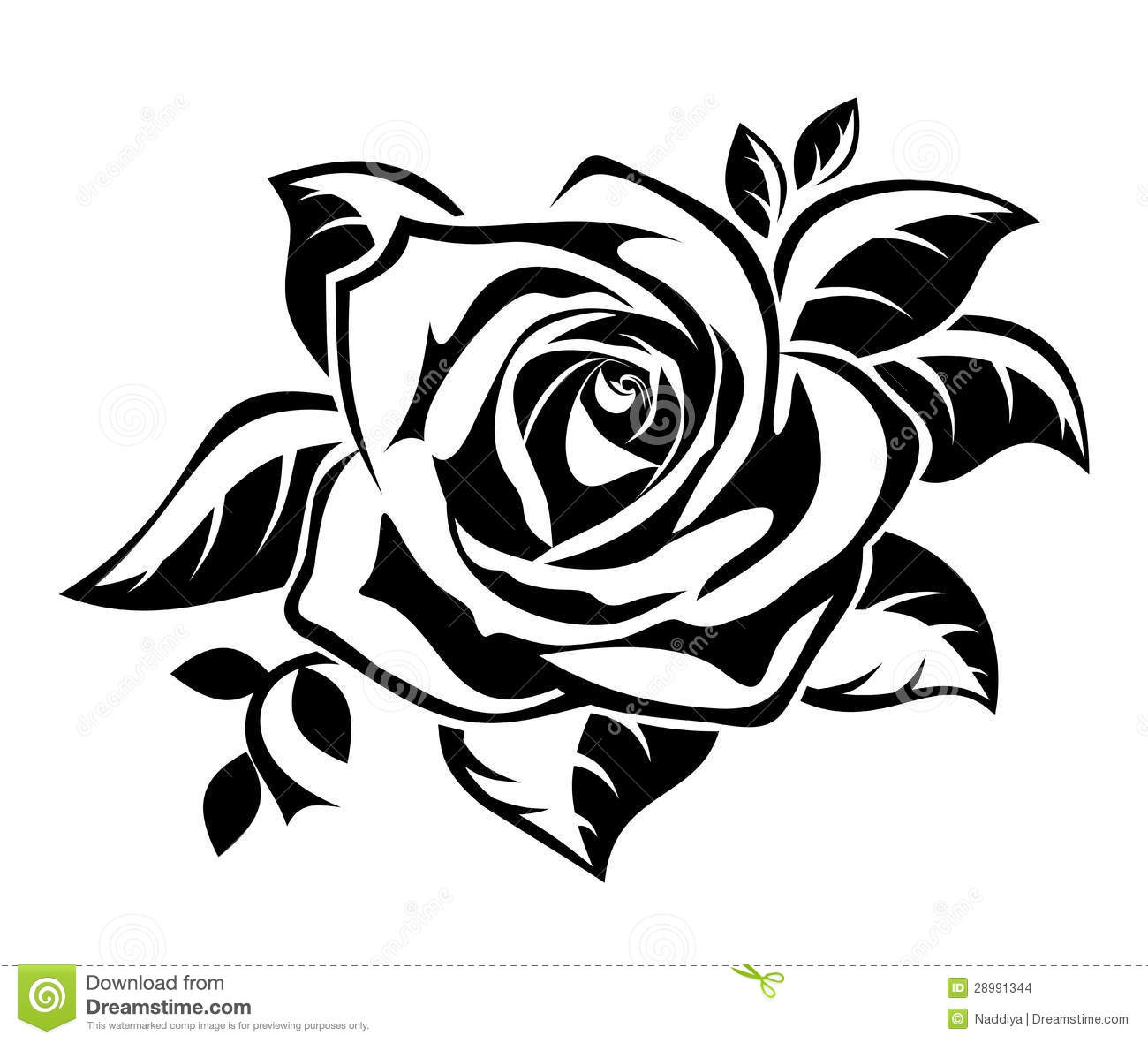 Rose Black And White Clipart Free download on ClipArtMag