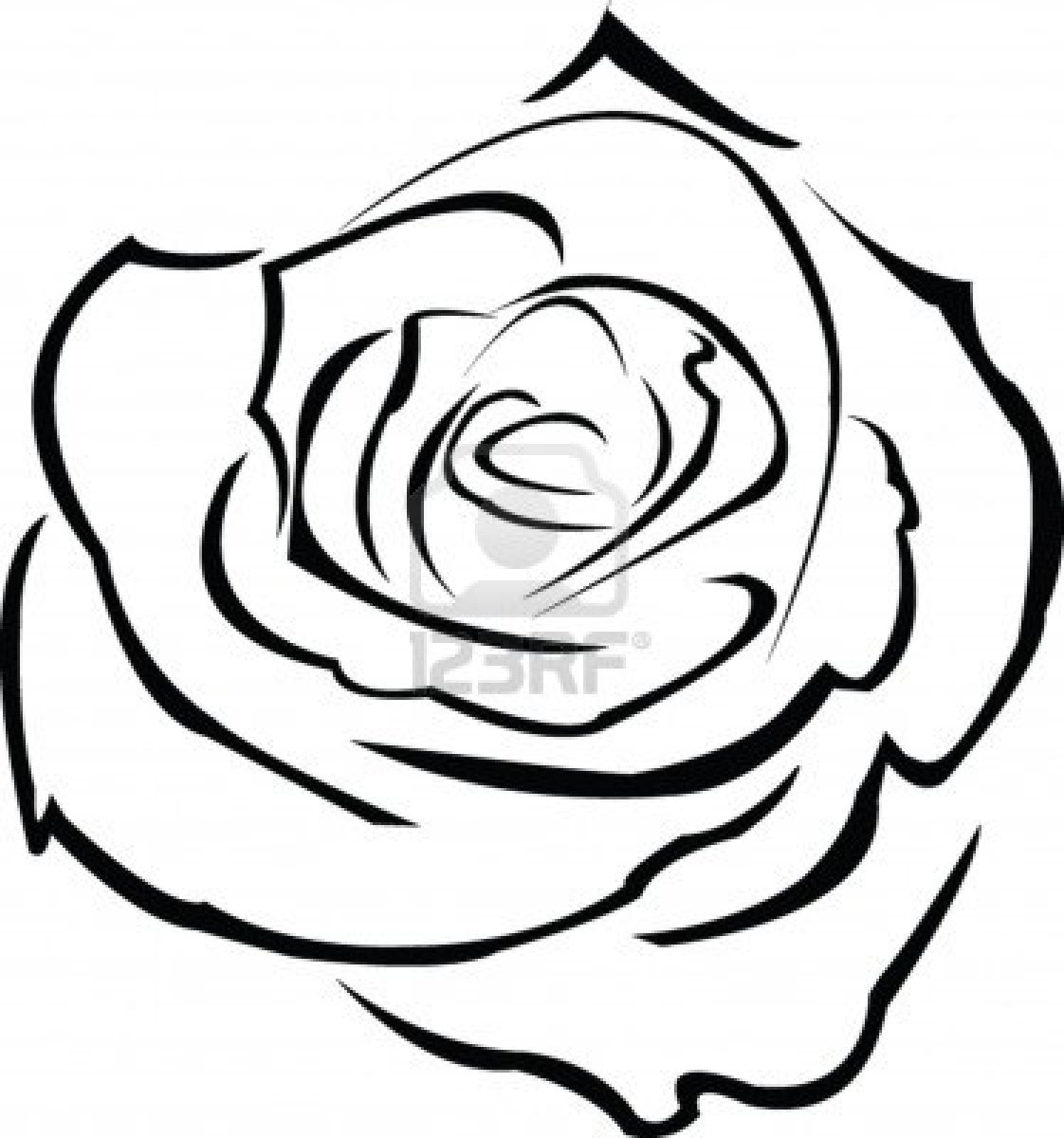 1122x1200 Rose Outline Clipart